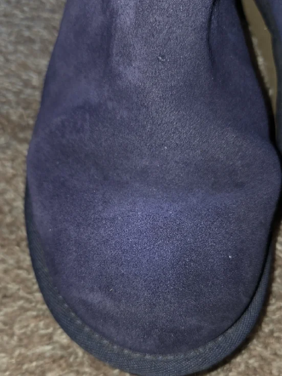 UGG Navy Suede Short Booties with Cutout Gem Cuff - Picture 3 of 12